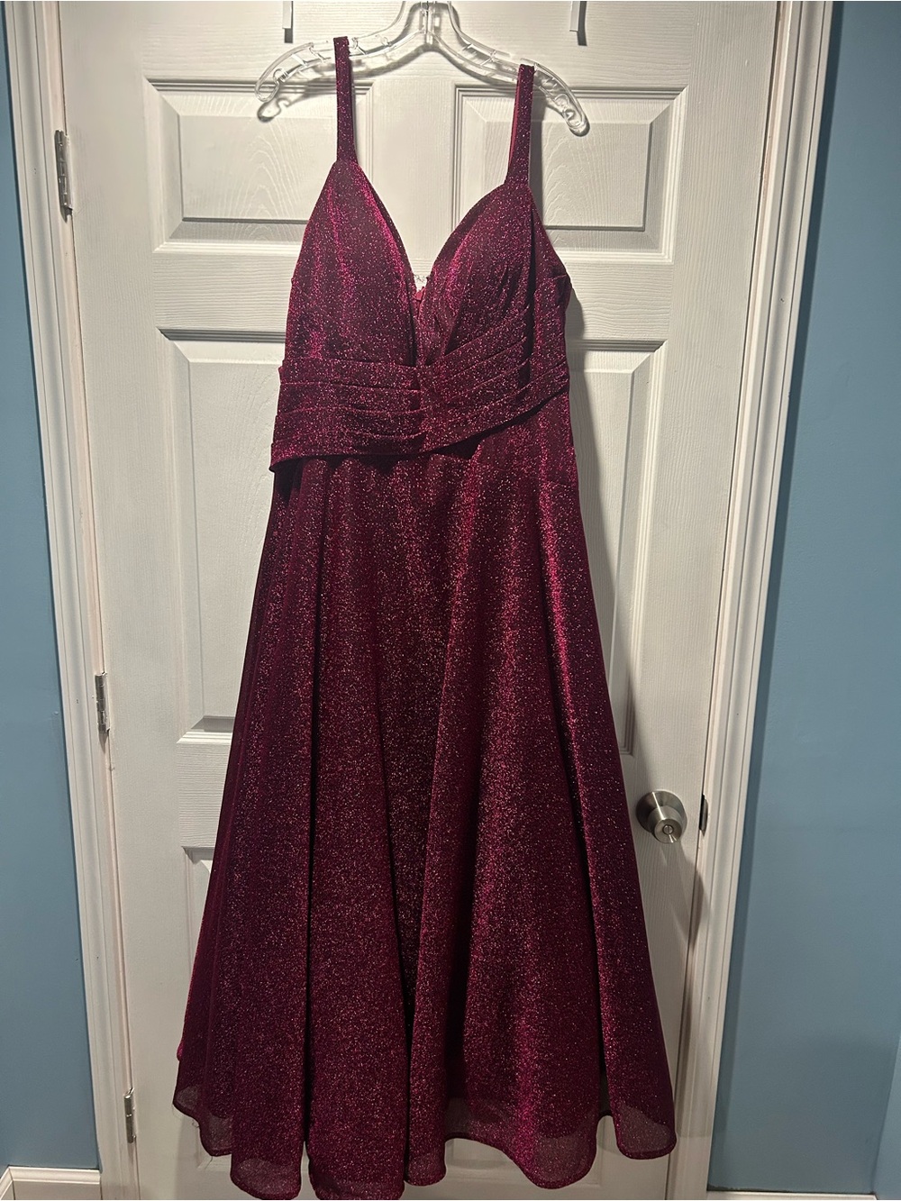 My Dreams & More Burgundy Satin Evening Dress